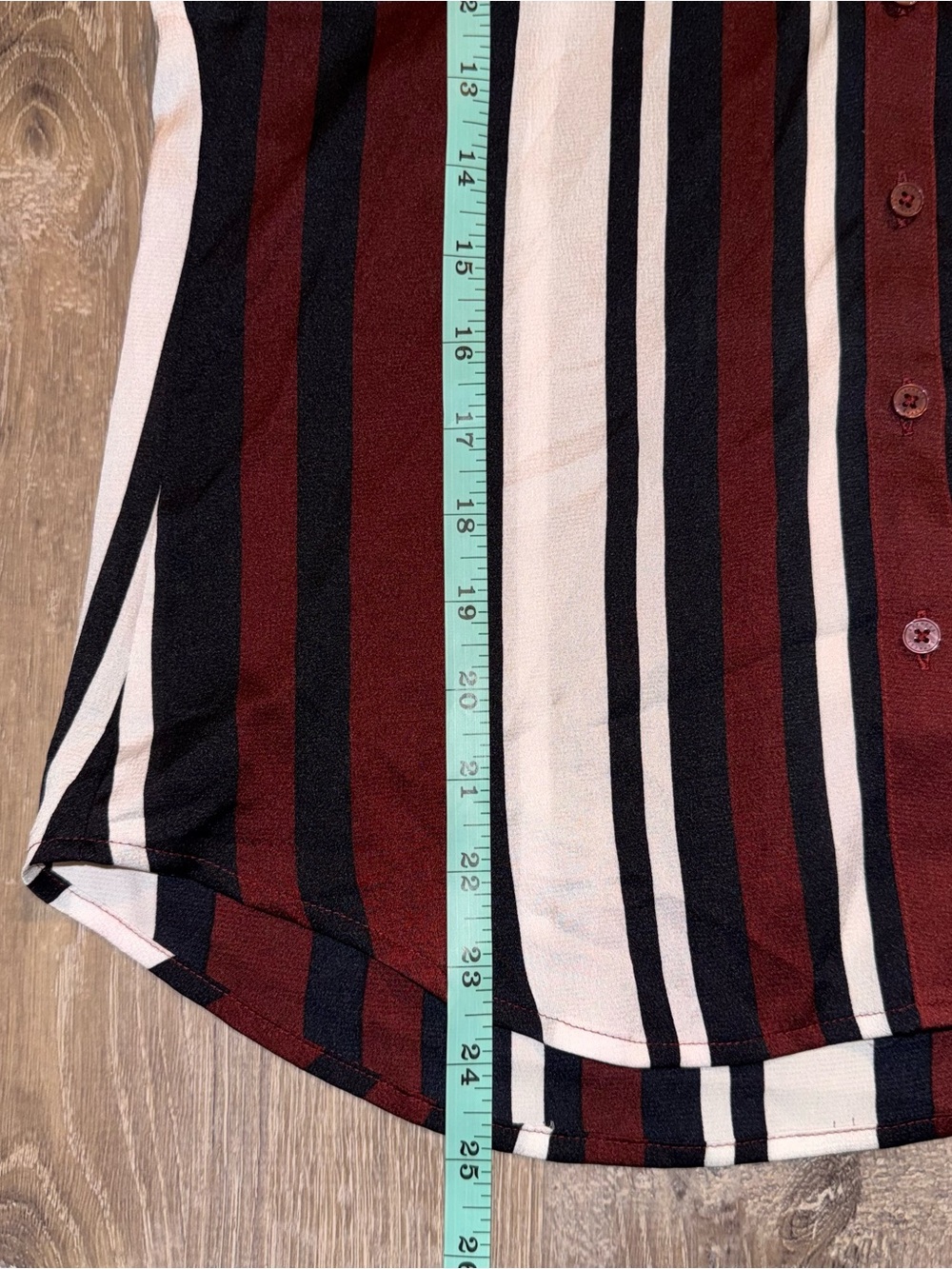Express the portofino slim Striped Button-Down Shirt Burgundy White Black XS - Picture 13 of 14